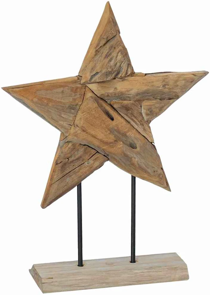 Kalėdų žvaigždė LED Ruda 43,5 x 13,5 x 59 cm Kieto teka medžio
