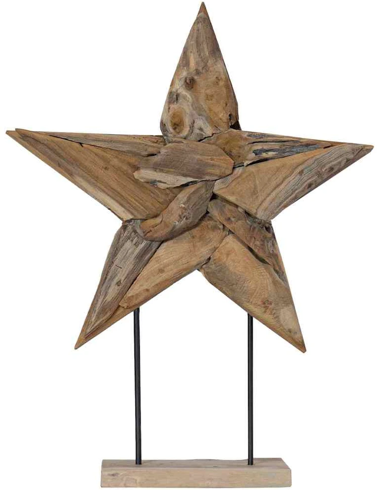 Kalėdų žvaigždė LED Ruda 59,5 x 18 x 74 cm Kieto teka medžio