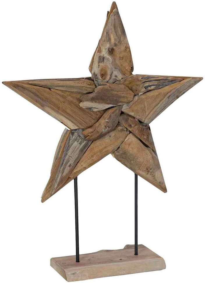 Kalėdų žvaigždė LED Ruda 59,5 x 18 x 74 cm Kieto teka medžio