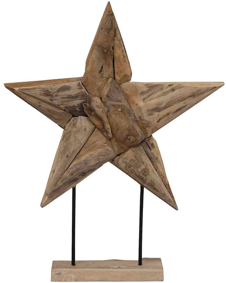 Kalėdų žvaigždė LED Ruda 59,5 x 18 x 74 cm Kieto teka medžio