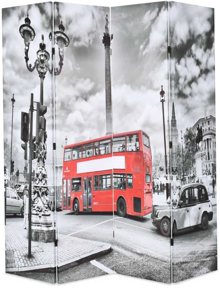 Kambario pertvara, 160x170 cm, Londono autob., juoda ir balta