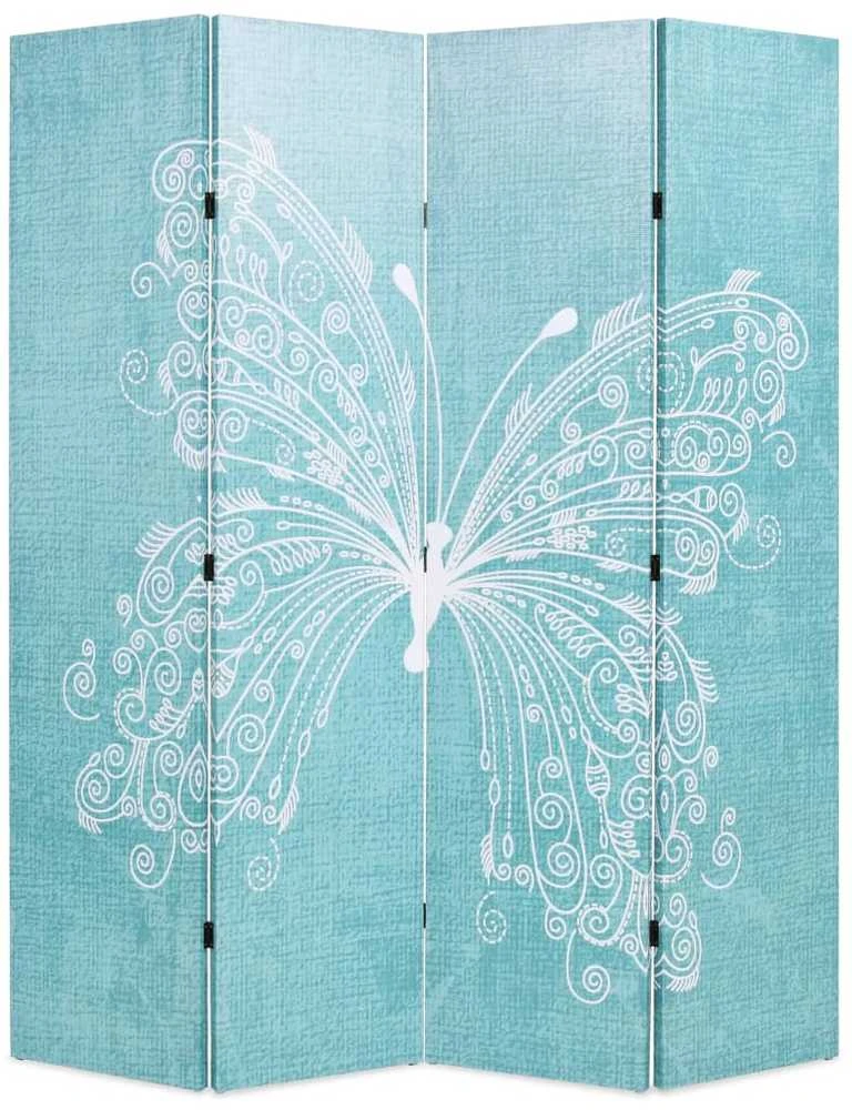 Kambario pertvara, sulankst., 160x170cm, drugelio rašt., mėlyna