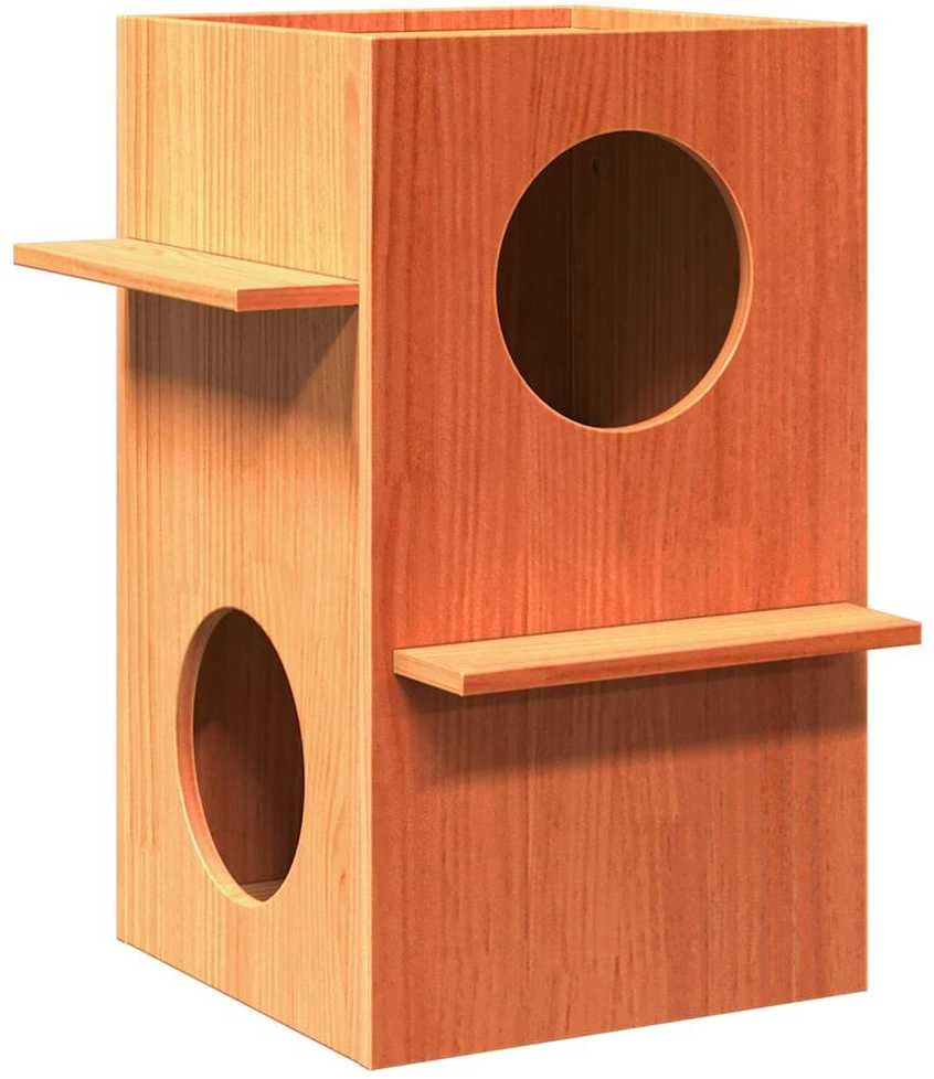 Cat House Wax Ruda 43x43x60 cm Pušies masyvo