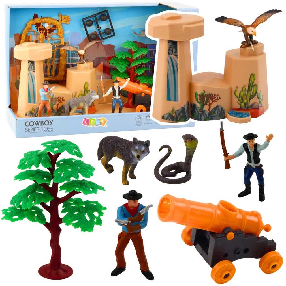 Lean Toys Laukiniai Vakarai: Kaubojų Rinkinys su Valtele ir Patranka
