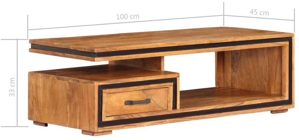 Kavos staliukas, 100x45x33cm, akacijos medienos masyvas