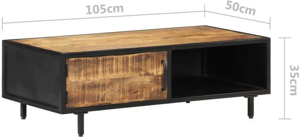Kavos staliukas, 105x50x35cm, neapdorota mango mediena