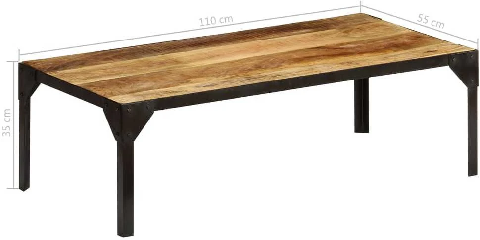 Kavos staliukas, 110cm, neapdor. mango med. masyvas ir plienas