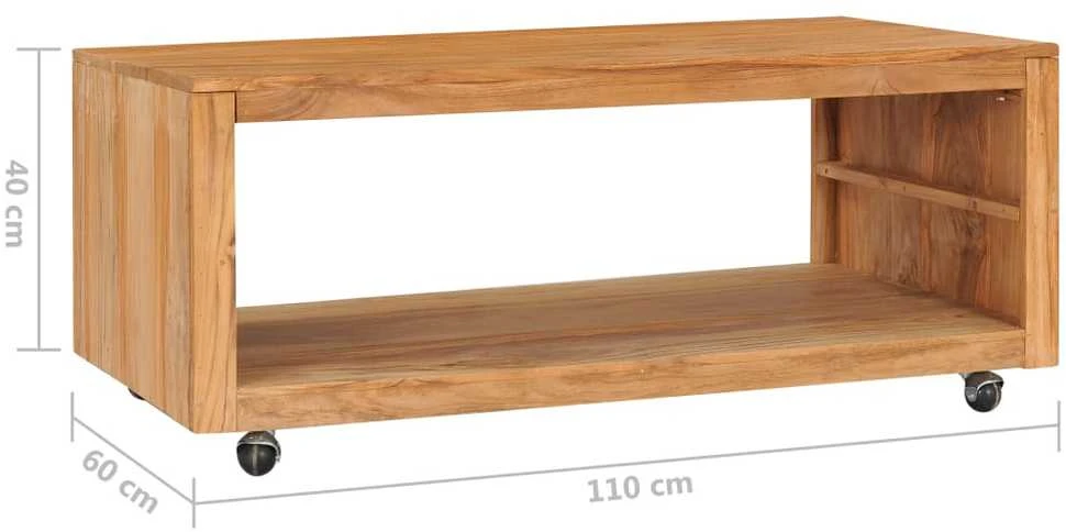 Kavos staliukas, 110x60x40cm, tikmedžio medienos masyvas