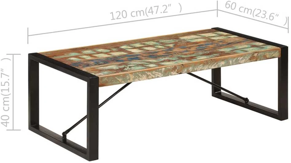 Kavos staliukas, 120x60x40 cm, perdirbtos medienos masyvas