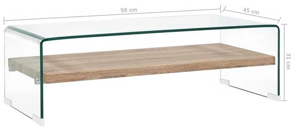 Kavos staliukas, skaidrus, 98x45x31cm, grūdintas stiklas