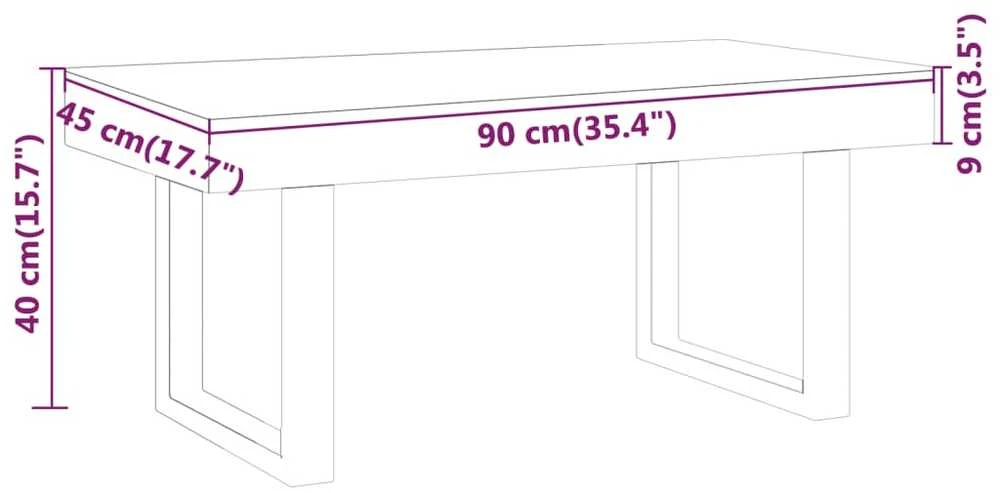 Kavos staliukas, tamsiai rudas/juodas, 90x45x40cm, MDF/geležis