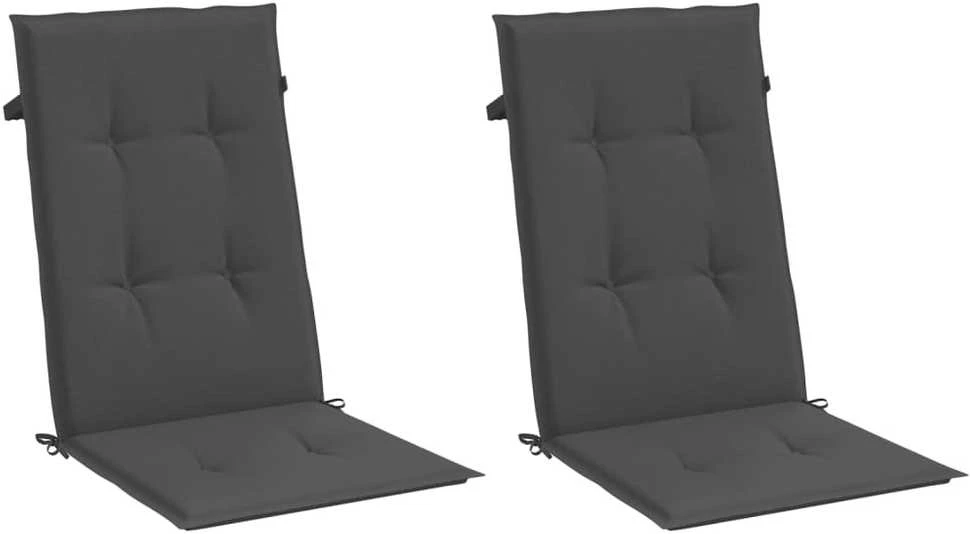 Kėdės pagalvėlės, 2vnt., antracito, 120x50x4cm, audinys