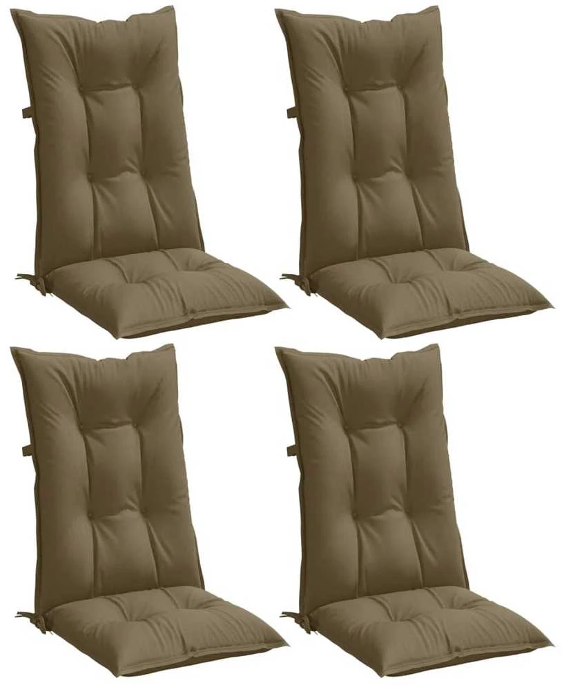 Kėdės pagalvėlės, 4vnt., taupe, 120x50x7cm, audinys