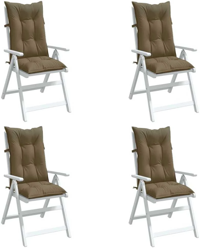Kėdės pagalvėlės, 4vnt., taupe, 120x50x7cm, audinys