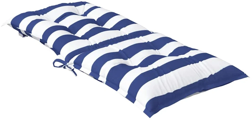 Kėdės pagalvėlės, 6vnt., mėlynos/baltos, audinys, dryžuotos