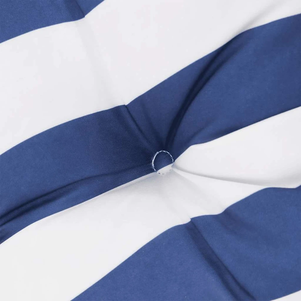 Kėdės pagalvėlės, 6vnt., mėlynos/baltos, audinys, dryžuotos