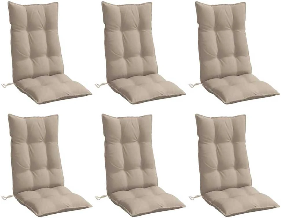 Kėdės pagalvėlės, 6vnt., taupe spalvos, oksfordo audinys