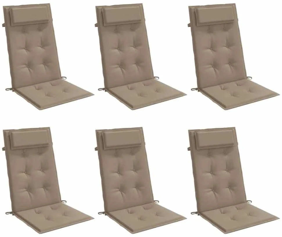 Kėdės pagalvėlės, 6vnt., taupe spalvos, oksfordo audinys