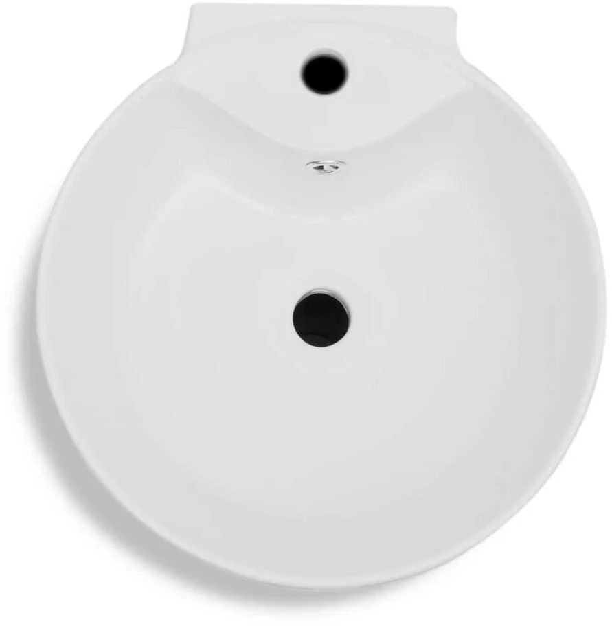 Keramikinis pastatomas vonios praustuvas, baltas, apvalus