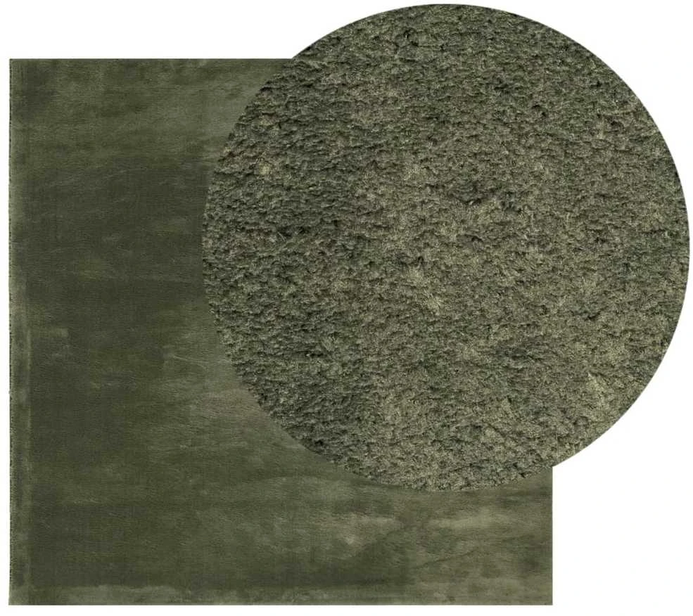 Kilimas HUARTE, miško žalios spalvos, 240x240cm trumpi šereliai