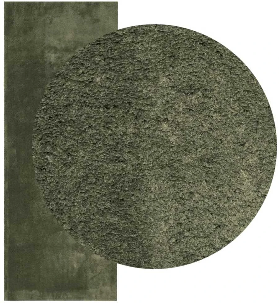 Kilimas HUARTE, miško žalios spalvos, 80x200cm trumpi šereliai