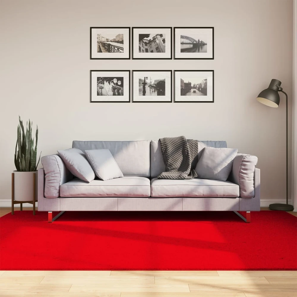 Kilimas HUARTE, raudonos spalvos, 160x230cm, trumpi šereliai