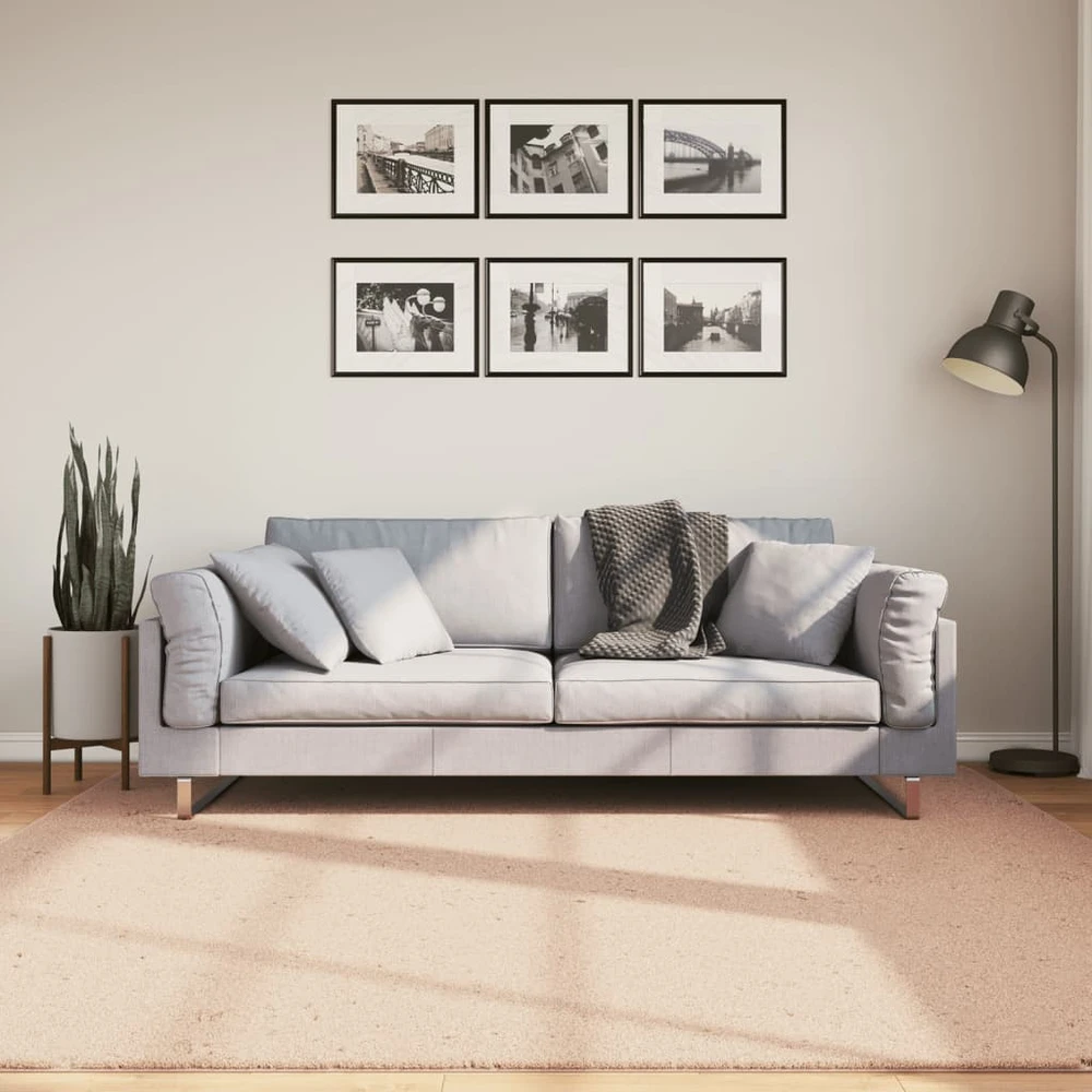Kilimas HUARTE, rausvos spalvos, 200x200cm, trumpi šereliai