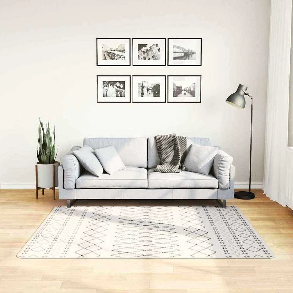 Kilimas, juodas ir baltas, 120x170cm, neslystantis, plaunamas