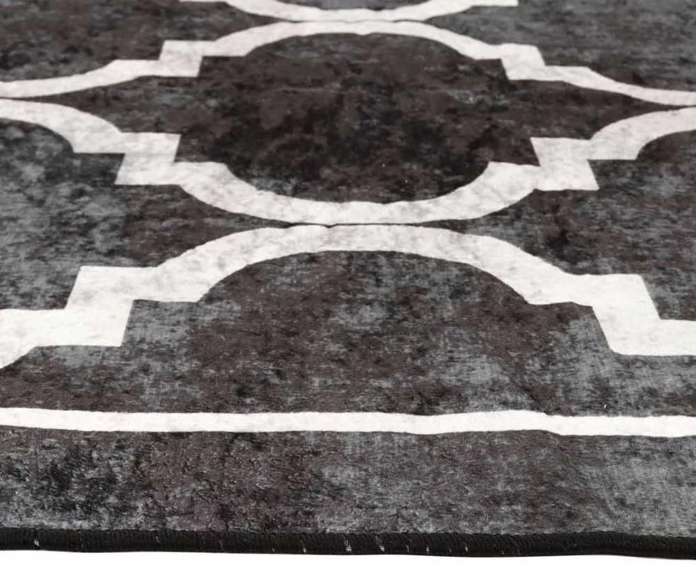 Kilimas, juodas ir baltas, 80x150 cm, neslystantis, plaunamas