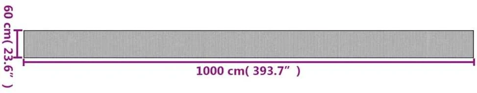 Kilimas, juodos spalvos, 60x1000cm, bambukas, stačiakampis