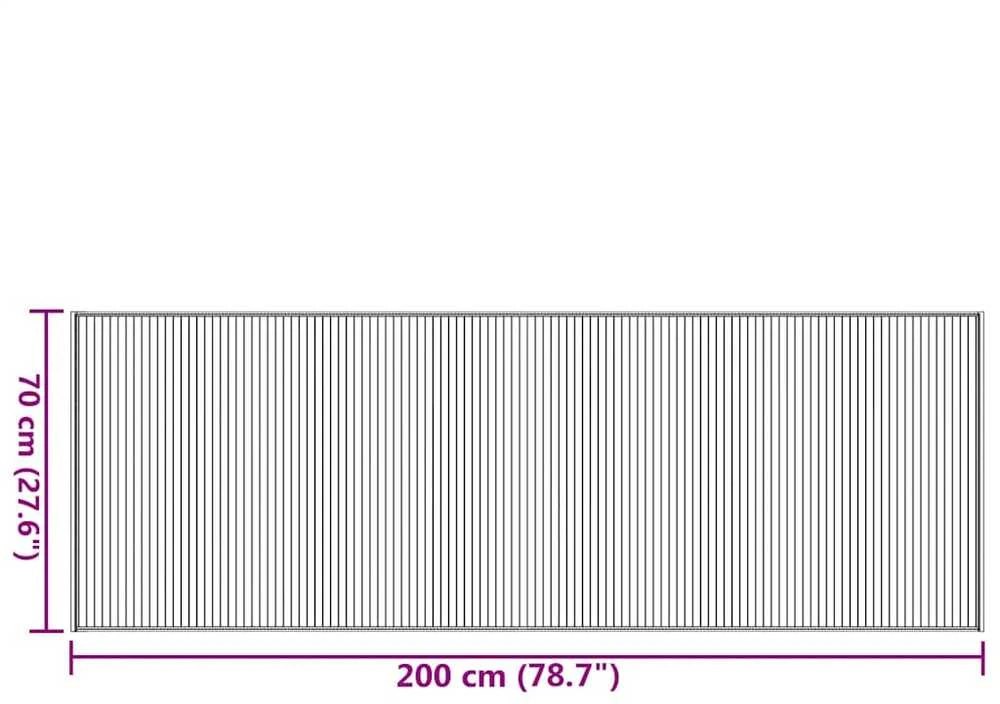 Kilimas, rudos spalvos, 70x200cm, bambukas, stačiakampis