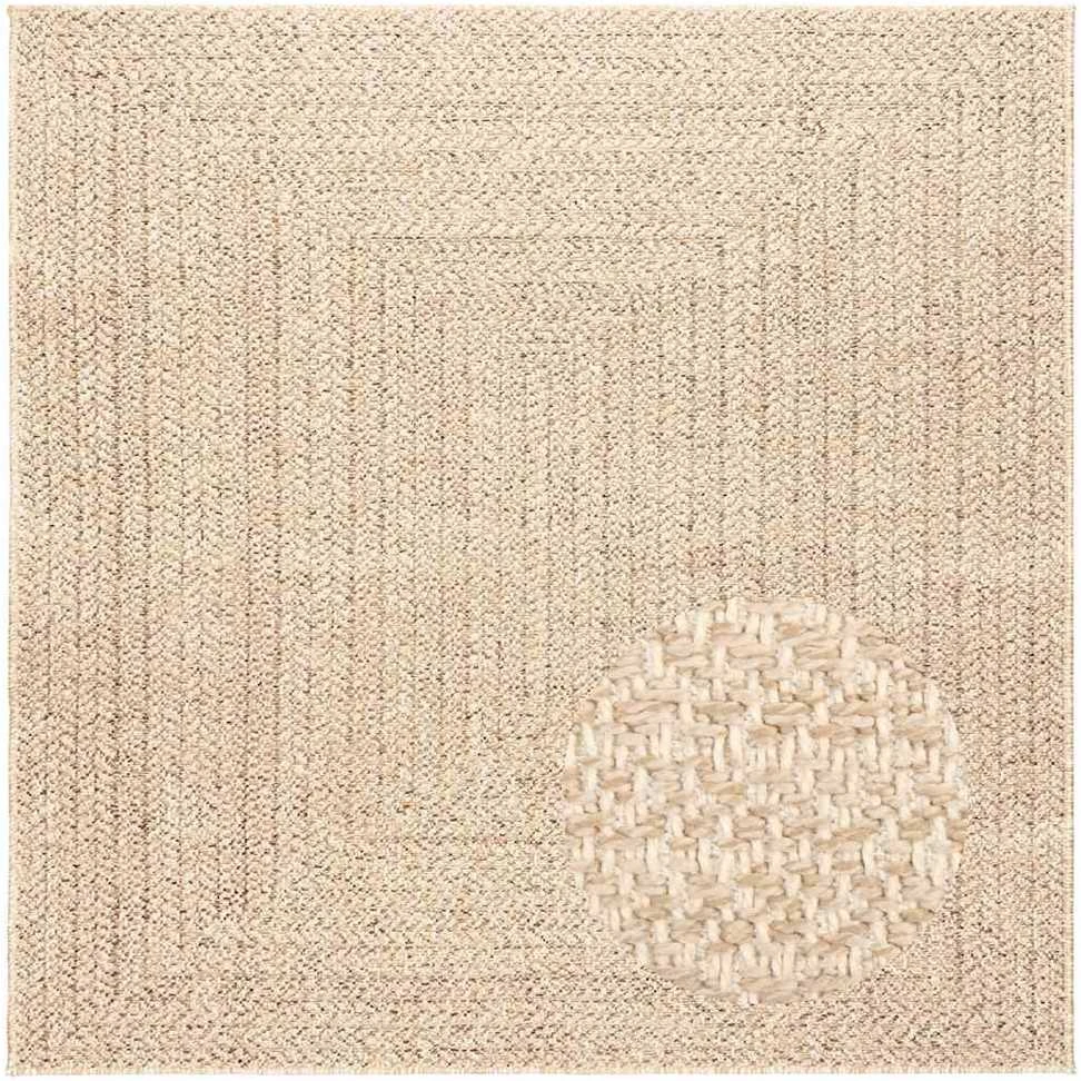 Kilimas ZIZUR, 120x120 cm, džiuto imitacija,us ir lauko