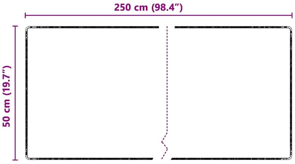 Kilimėlio bėgimo kilimas Juoda 50 x 250 cm