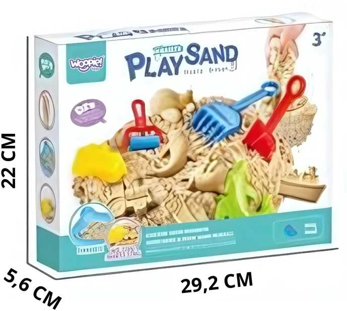 Woopie Kinetinio smėlio rinkinys 0,5kg su staliuku ir formelėmis