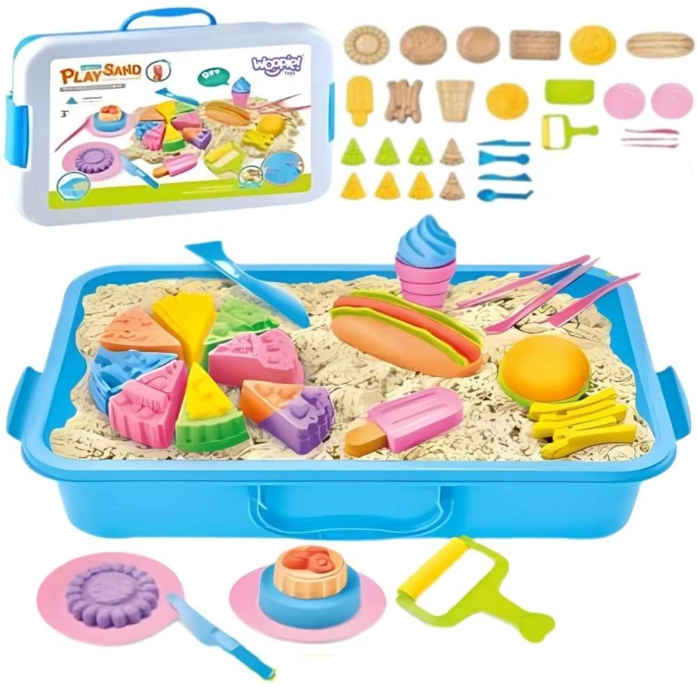 Woopie Kinetinio smėlio rinkinys 6 spalvų 1,2kg Restoranas