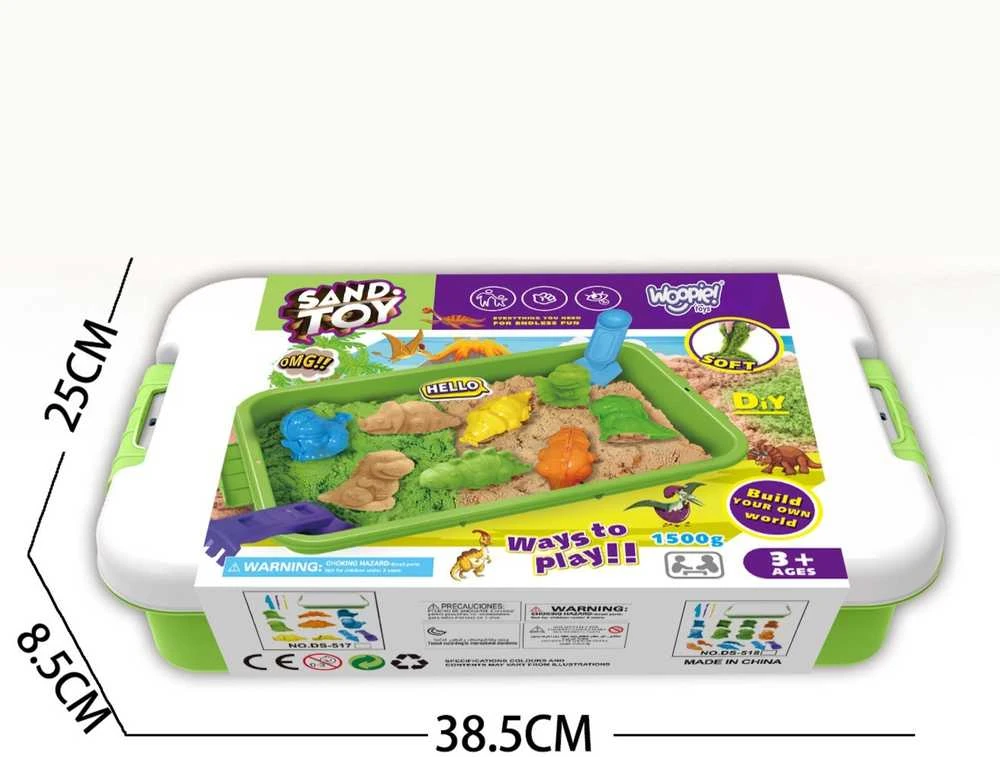 Woopie Kinetinis Smėlis 1,5kg XXL ZOO Safari Rinkinys su Formelėmis