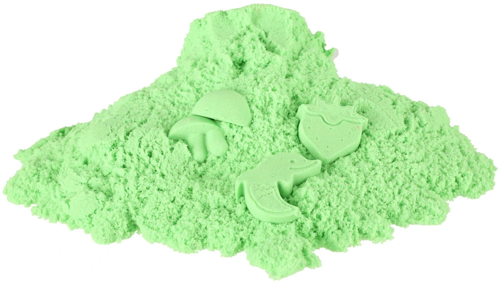 KIK Kinetinis smėlis 1kg maišelyje, žalias