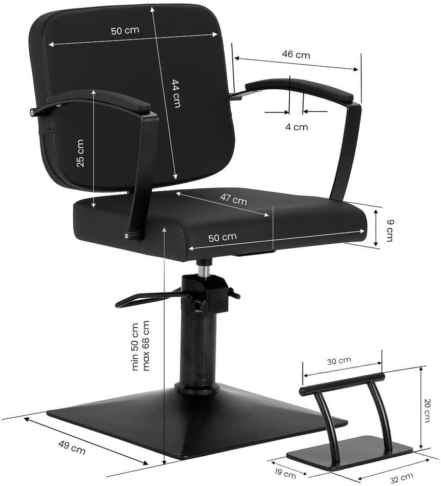 Activeshop Kirpėjo kėdė Hair System Edge Noir juoda