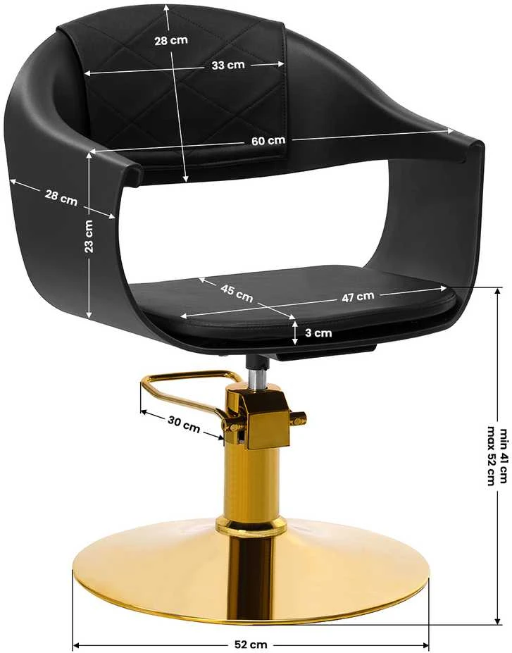 Activeshop Kirpyklos kėdė Gabbiano A364 Gold Juodas