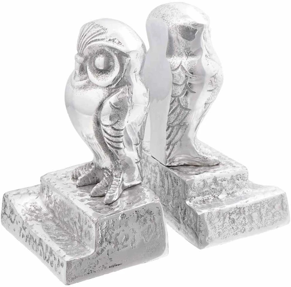 Knygų atramos 2 vnt. Sidabro 12 x 9 x 19 cm Aliuminis