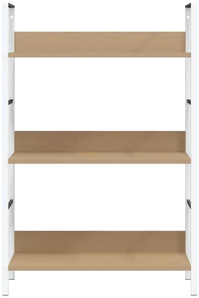 Knygų lentyna, 3 aukštų, ąžuolo, 60x27,6x90,5cm, mediena
