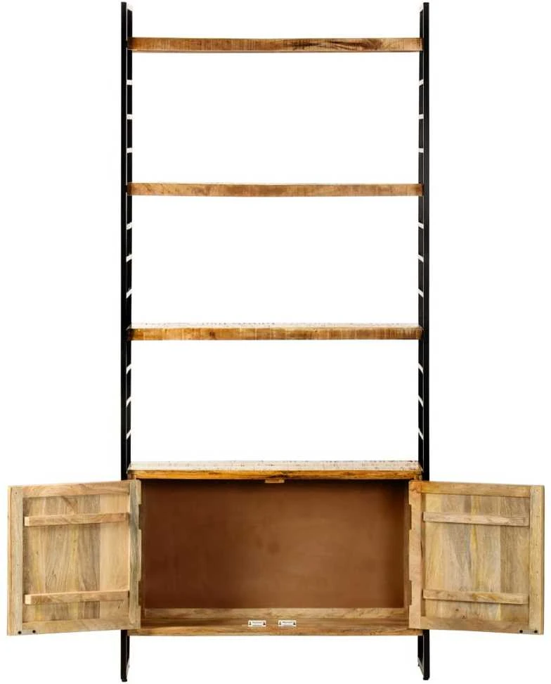 Knygų spinta, 4 aukštų, 80x30x180cm, mango mediena