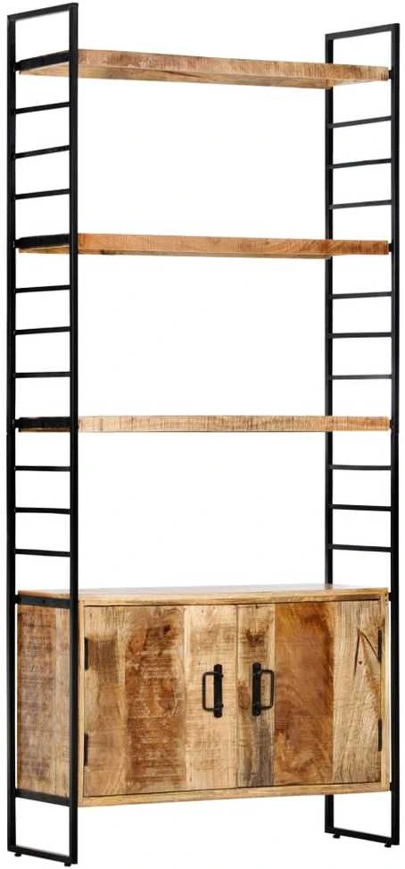 Knygų spinta, 4 aukštų, 80x30x180cm, mango mediena