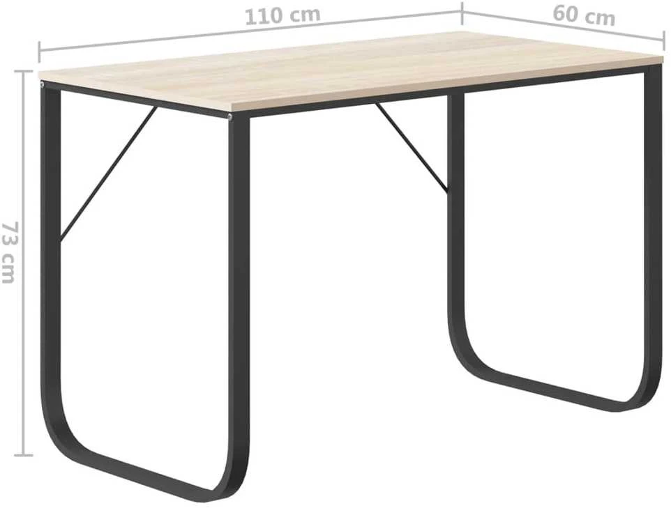 Kompiuterio stalas, juodos ir ąžuolo spalvos, 110x60x73cm, MDP