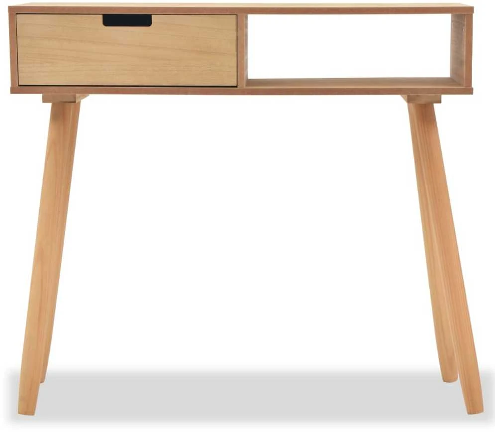 Konsolinis stalas, masyvi pušies mediena, 80x30x72cm, ruda