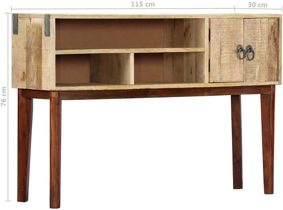 Konsolinis staliukas, 115x30x76cm, neapdorota mango mediena