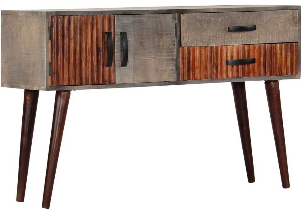 Konsolinis staliukas, pilkas, 120x35x75cm, neapd. mango mediena