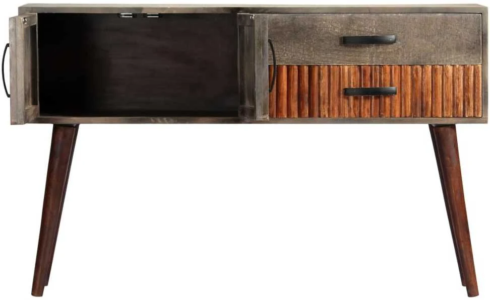 Konsolinis staliukas, pilkas, 120x35x75cm, neapd. mango mediena