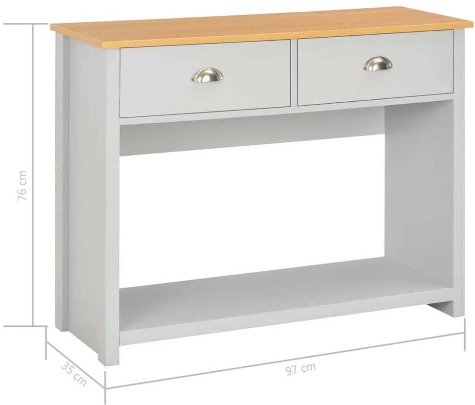 Konsolinis staliukas, pilkos spalvos, 97x35x76cm