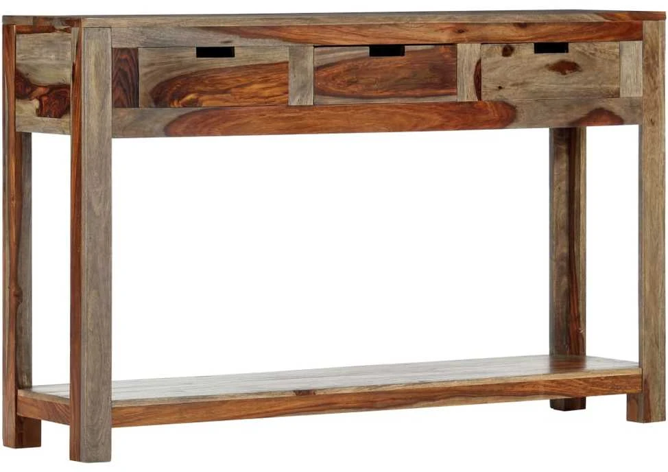 Konsolinis staliukas su 3 stalčiais, 120x30x75cm, rausv. dalb.